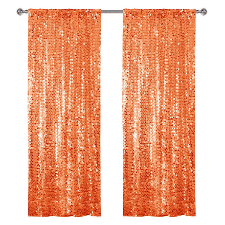 Big Payette Sequin Backdrop Drape Curtain 9ftx9ft Orange - YauSpark