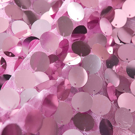 Big Payette Sequin Backdrop Drape Curtain 9ftx9ft Pink - YauSpark