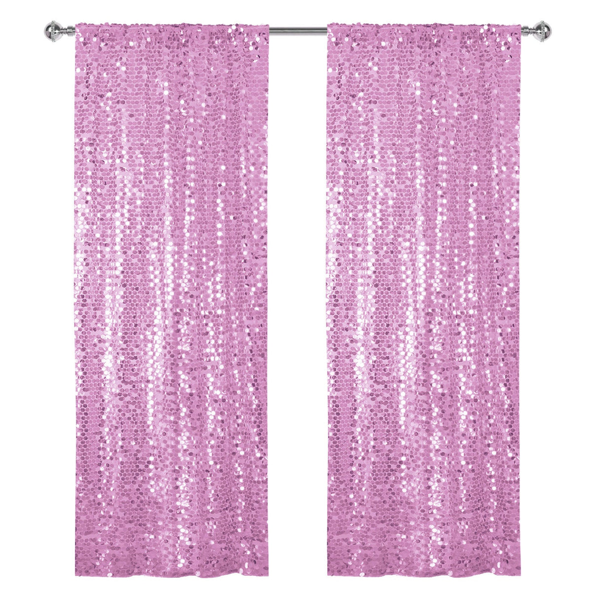 Big Payette Sequin Backdrop Drape Curtain 9ftx9ft Pink - YauSpark