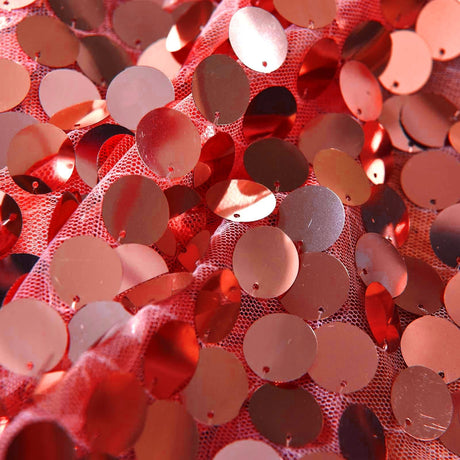 Big Payette Sequin Backdrop Drape Curtain 9ftx9ft Red - YauSpark