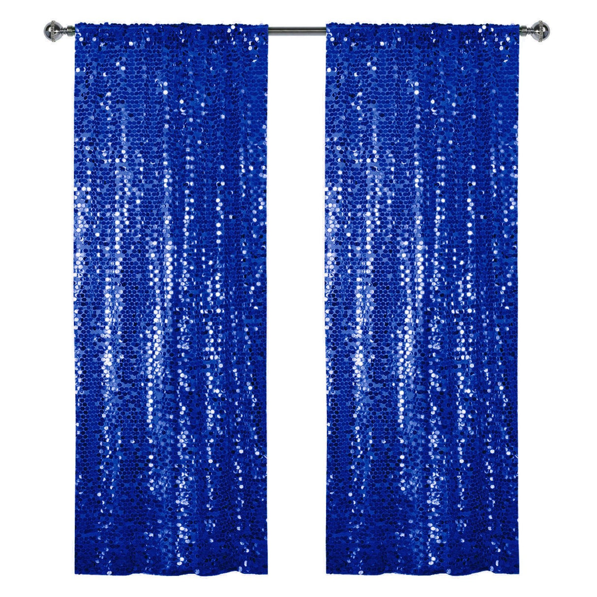 Big Payette Sequin Backdrop Drape Curtain 9ftx9ft Royal Blue - YauSpark