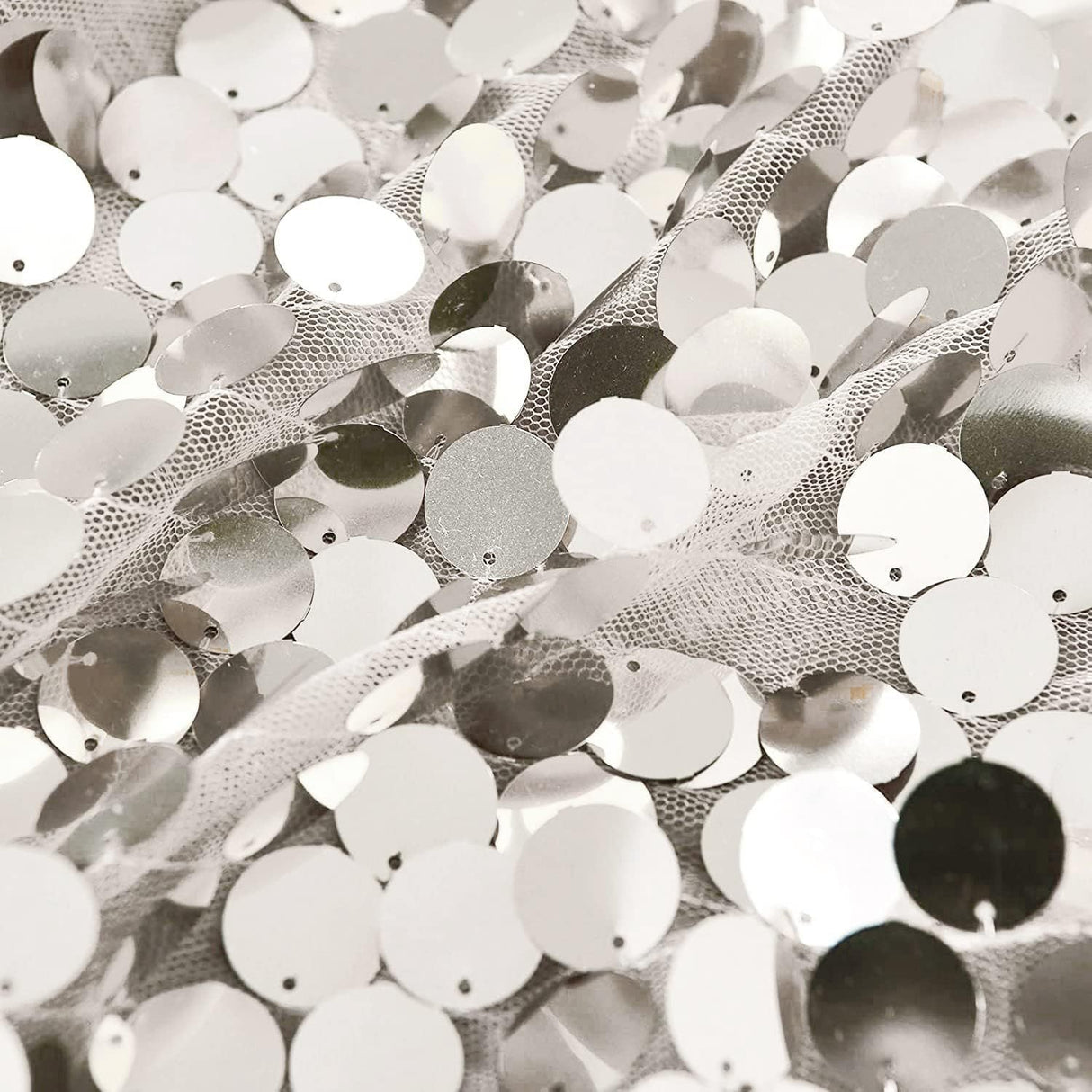 Big Payette Sequin Backdrop Drape Curtain 9ftx9ft Silver - YauSpark