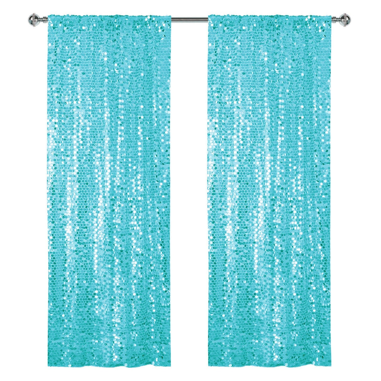 Big Payette Sequin Backdrop Drape Curtain 9ftx9ft Tiffany Blue - YauSpark