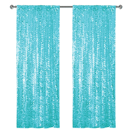 Big Payette Sequin Backdrop Drape Curtain 9ftx9ft Tiffany Blue - YauSpark