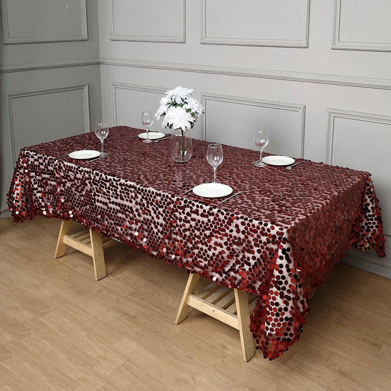Big Sequin Rectangle Tablecloth 156"x90" - YauSpark