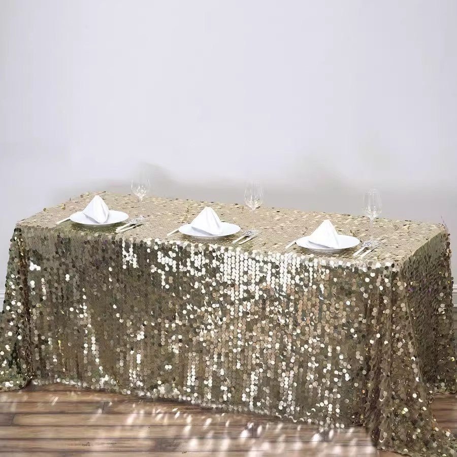 Big Sequin Rectangle Tablecloth 156"x90" - YauSpark