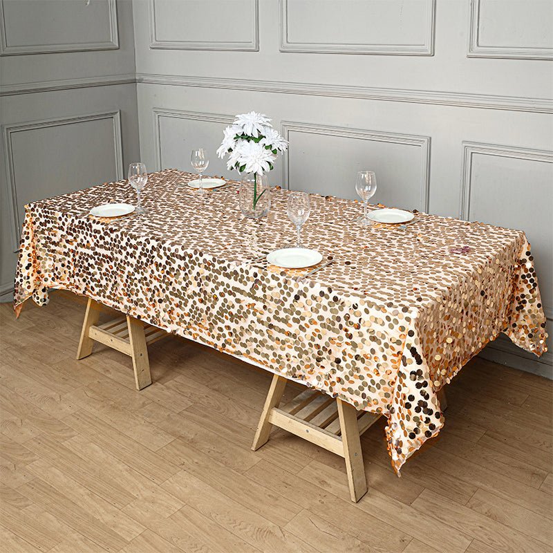 Big Sequin Rectangle Tablecloth 156"x90" - YauSpark