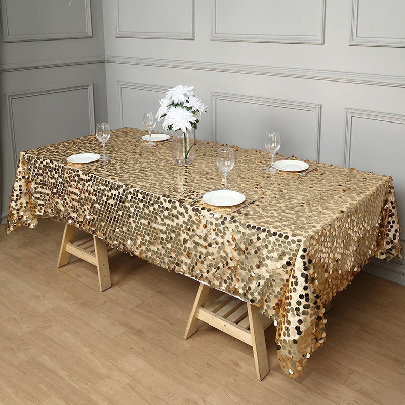 Big Sequin Rectangle Tablecloth 156"x90" - YauSpark