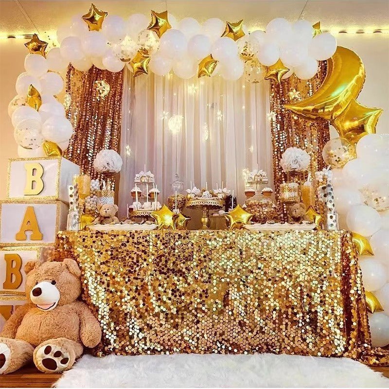 Big Sequin Rectangle Tablecloth 156"x90" - YauSpark