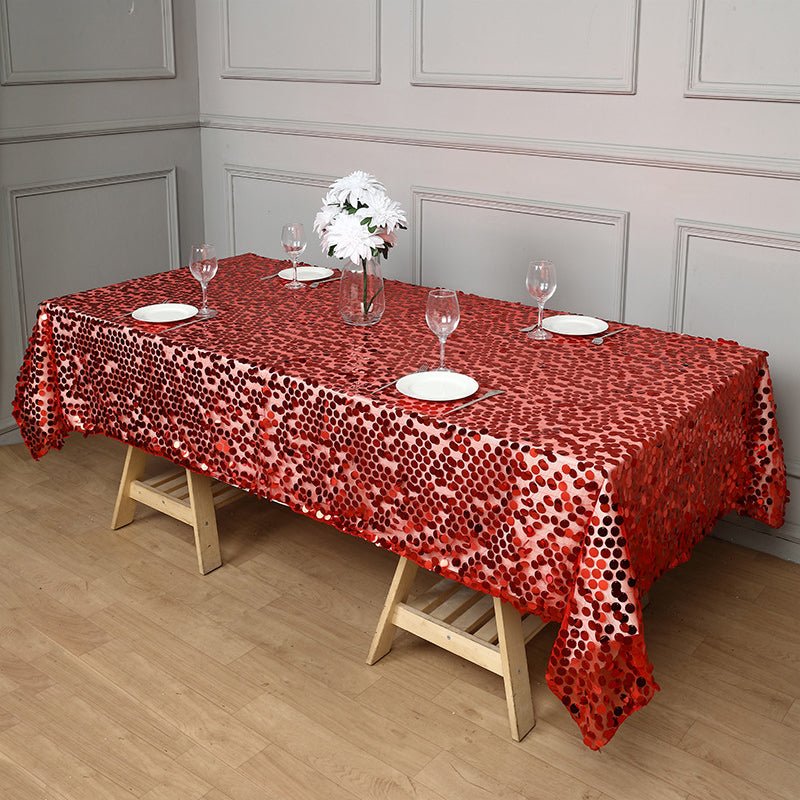 Big Sequin Rectangle Tablecloth 156"x90" - YauSpark