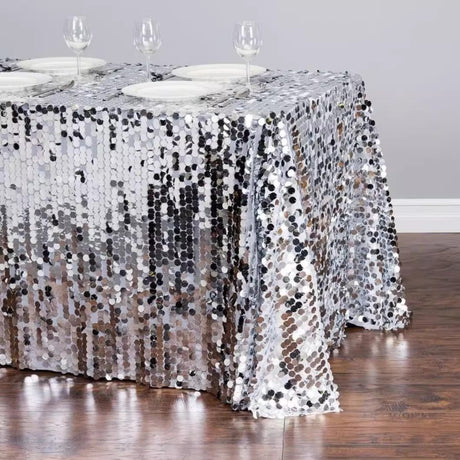 Big Sequin Rectangle Tablecloth 156"x90" - YauSpark