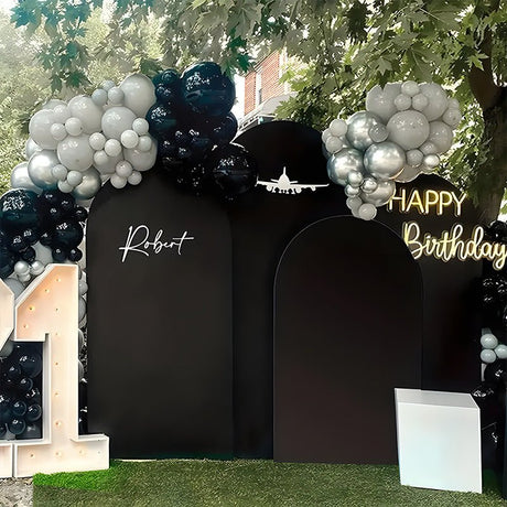 Black Polyester Wedding Arch Cover - YauSpark