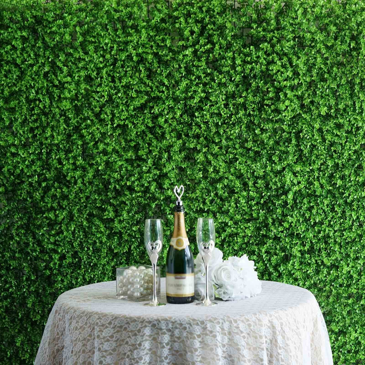 Boxwood Hedge Garden Wall Backdrop Mat 4 Artificial Panels 11 Sq ft Baby Green - YauSpark