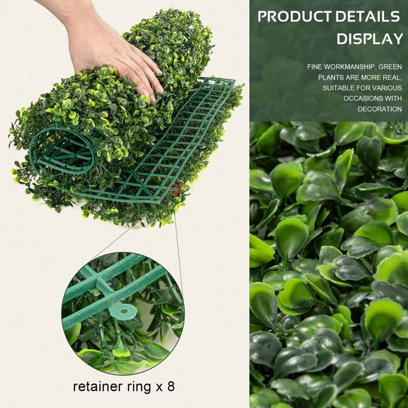 Boxwood Hedge Garden Wall Backdrop Mat 4 Artificial Panels 11 Sq ft Dark Green - YauSpark