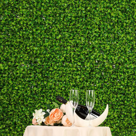 Boxwood Hedge Garden Wall Backdrop Mat 4 Artificial Panels 11 Sq ft Green - YauSpark
