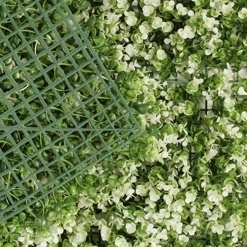 Boxwood Hedge Garden Wall Backdrop Mat 4 Artificial Panels 11 Sq ft White Tip Green - YauSpark