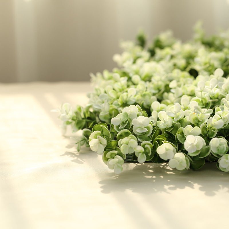 Boxwood Hedge Garden Wall Backdrop Mat 4 Artificial Panels 11 Sq ft White Tip Green - YauSpark