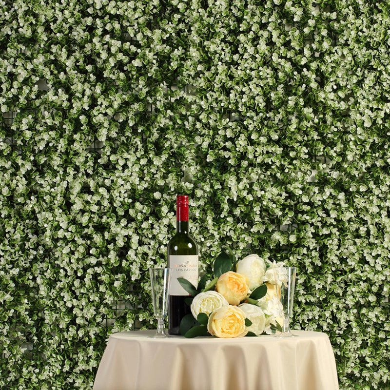 Boxwood Hedge Garden Wall Backdrop Mat 4 Artificial Panels 11 Sq ft White Tip Green - YauSpark