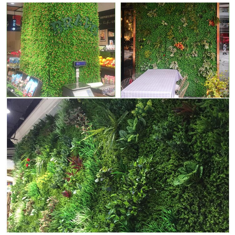 Boxwood/Fern Greenery Garden Wall, Grass Backdrop Mat 4 Artificial Panels 13 Sq. ft - YauSpark