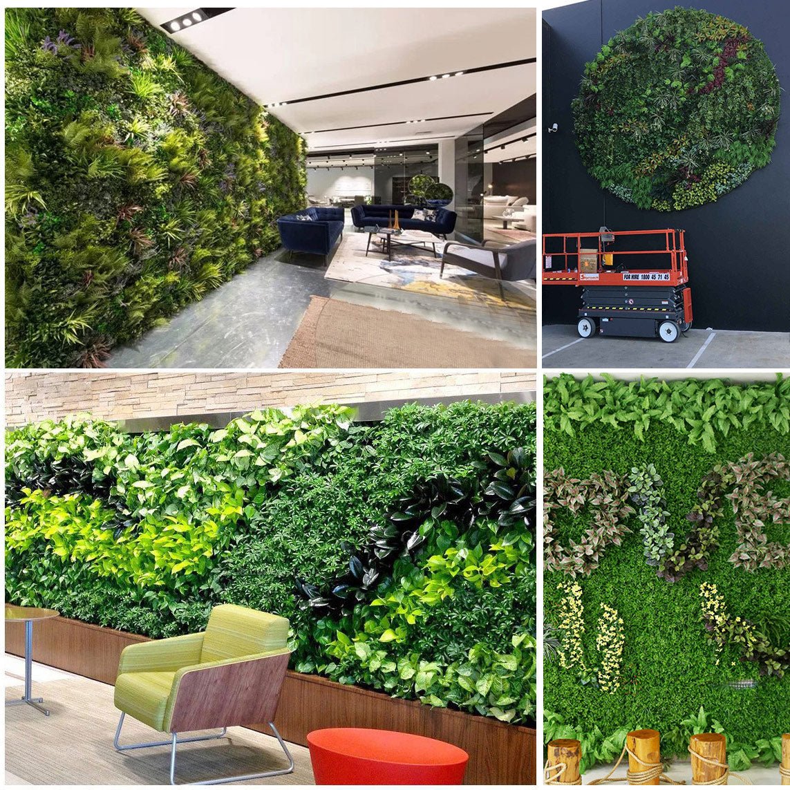 Boxwood/Fern Greenery Garden Wall, Grass Backdrop Mat 4 Artificial Panels 13 Sq. ft - YauSpark