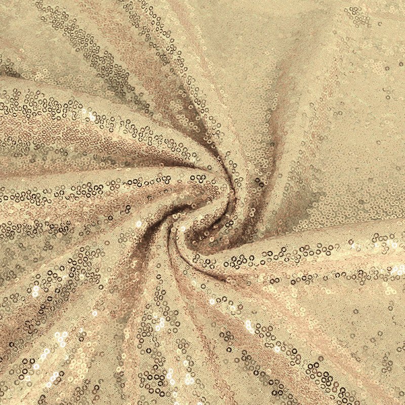 Champagne Sequin Backdrop Drape Curtains with Rod Pockets - 8ftx8ft - YauSpark