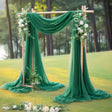 Chiffon Ceiling Drapery With Rod Pocket 5ftx32ft Dark Green - YauSpark