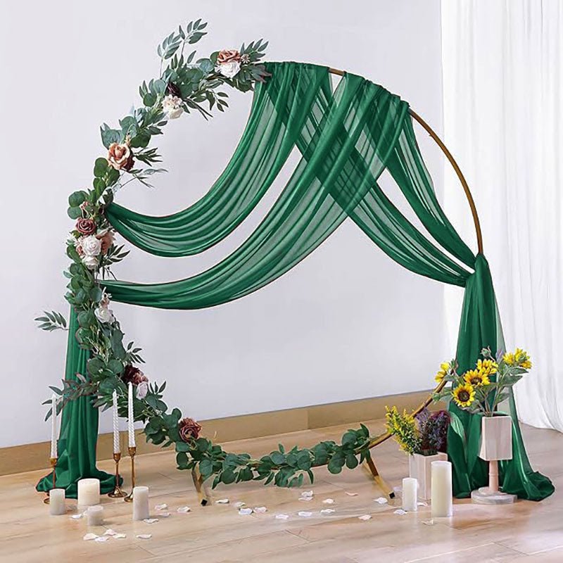 Chiffon Ceiling Drapery With Rod Pocket 5ftx32ft Dark Green - YauSpark