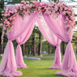 Chiffon Ceiling Drapery With Rod Pocket 5ftx32ft Pink - YauSpark