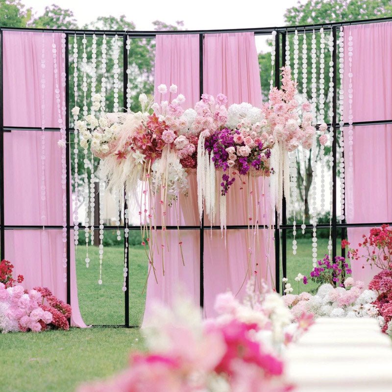 Chiffon Ceiling Drapery With Rod Pocket 5ftx32ft Pink - YauSpark