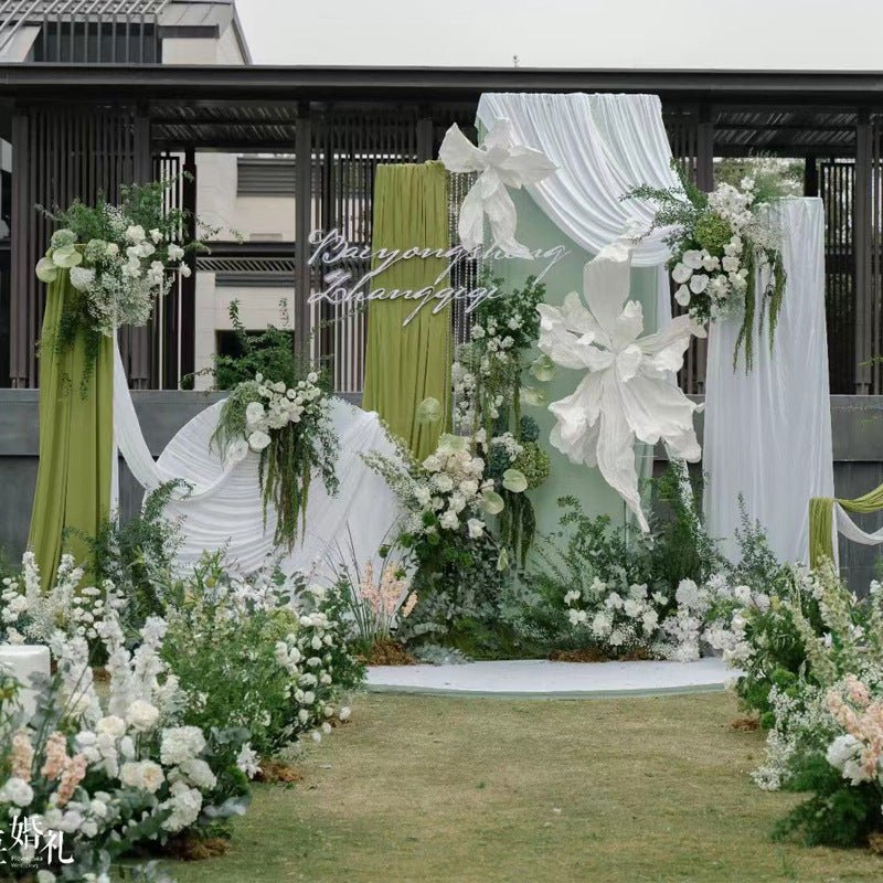 Chiffon Ceiling Drapery With Rod Pocket 5ftx32ft White - YauSpark