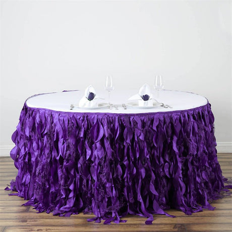 Curly Willow 14ft Table Skirt Dark Purple - YauSpark