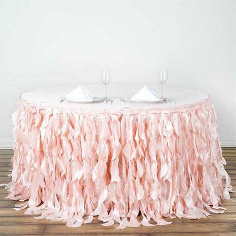 Curly Willow 14ft Table Skirt Pink - YauSpark