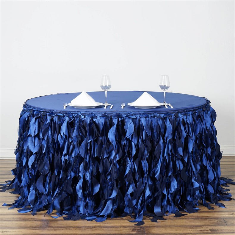 Curly Willow 14ft Table Skirt Royal Blue - YauSpark