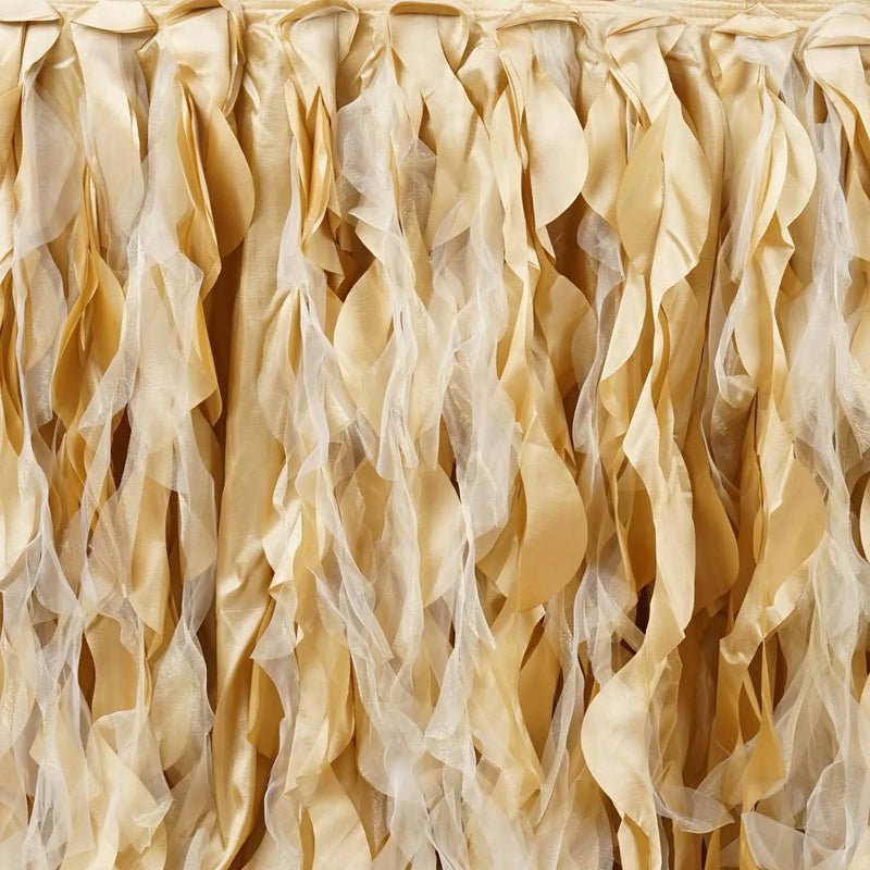 Curly Willow 14ft Table Skirt White - YauSpark