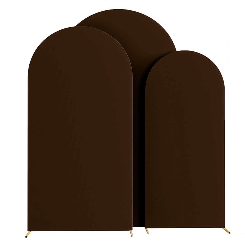 Dark Brown Polyester Wedding Arch Cover - YauSpark