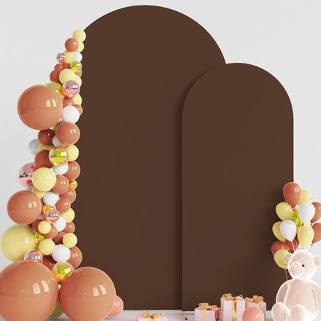 Dark Brown Polyester Wedding Arch Cover - YauSpark