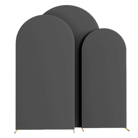 Dark Gray Polyester Wedding Arch Cover - YauSpark