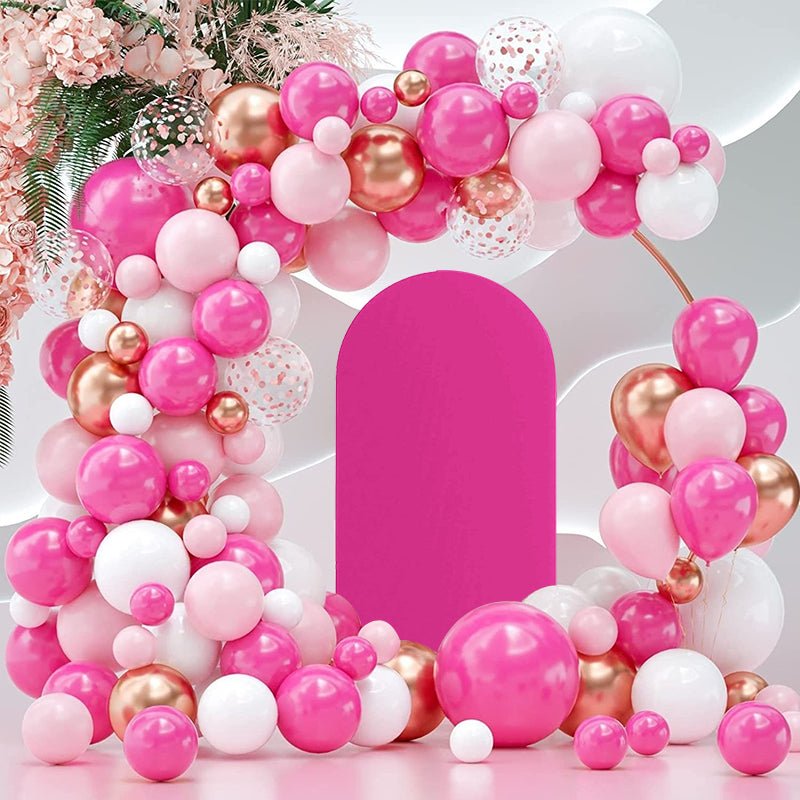 Dark Pink Polyester Wedding Arch Cover - YauSpark