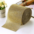 Diamond Rhinestone Ribbon Wrap Roll 5"x10 Yards Shiny Gold - YauSpark