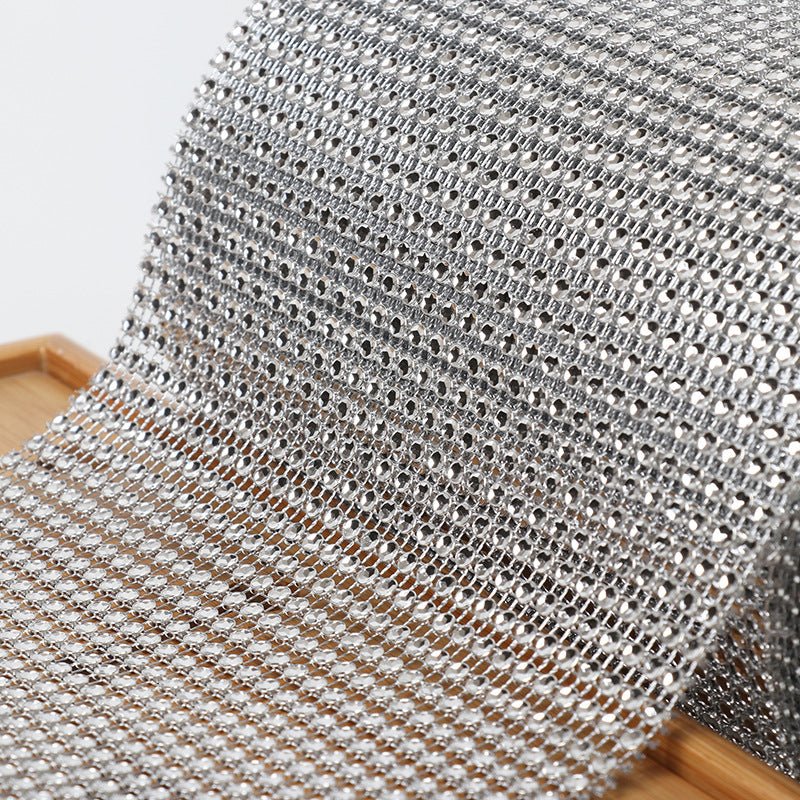 Diamond Rhinestone Ribbon Wrap Roll 5"x10 Yards Shiny Rose Gold - YauSpark