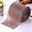 Diamond Rhinestone Ribbon Wrap Roll 5"x10 Yards Shiny Rose Gold - YauSpark