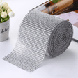 Diamond Rhinestone Ribbon Wrap Roll 5"x10 Yards Shiny Silver - YauSpark