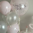 DIY Ribbon Bow Balloons Set 10" Soft Pink Pearl White - YauSpark