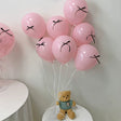 DIY Ribbon Bow Balloons Set 12" Soft Pink - YauSpark