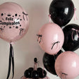 DIY Ribbon Bow Balloons Set with BOBO Balloon 18" Soft Pink Black - YauSpark