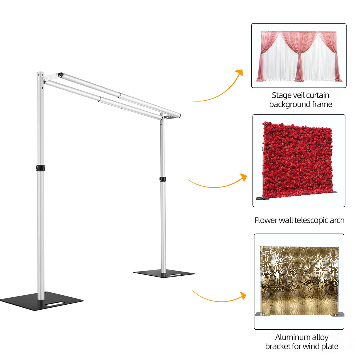 Double Pipe and Drape Backdrop Stand Kit 10x10FT - YauSpark