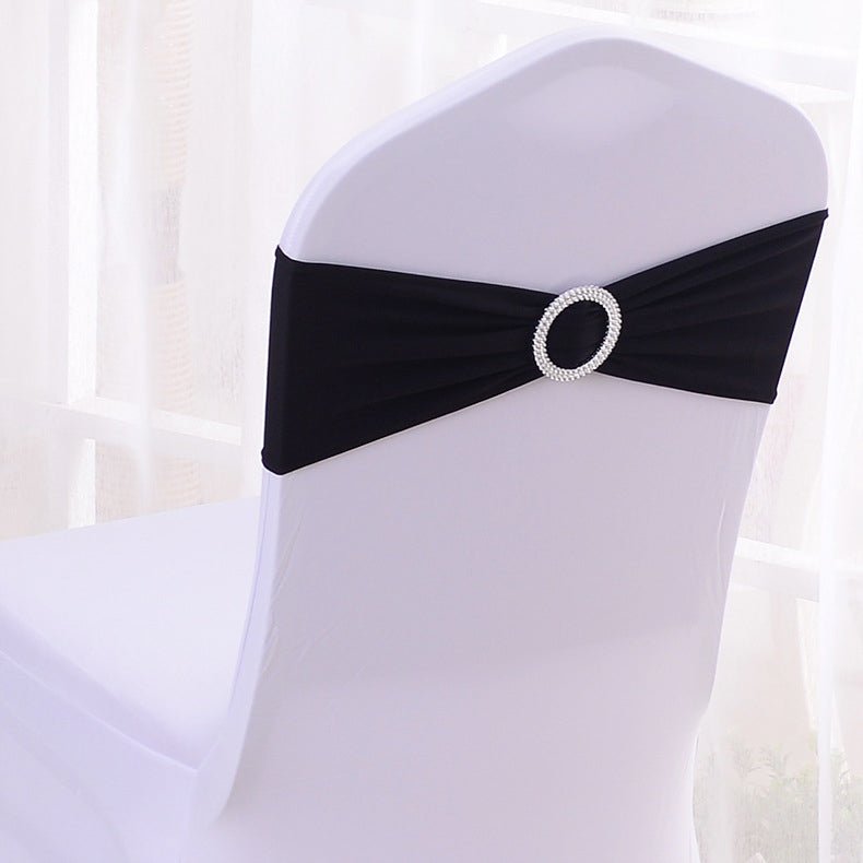 Elastic Chair Back Bow 6"x14" Black - YauSpark