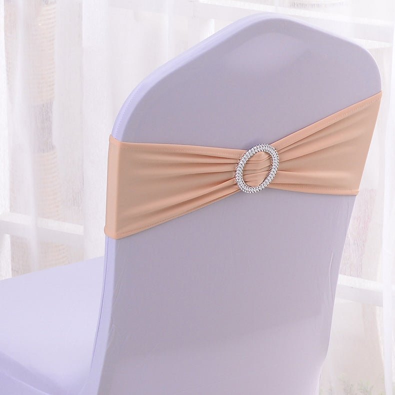 Elastic Chair Back Bow 6"x14" Champagne - YauSpark