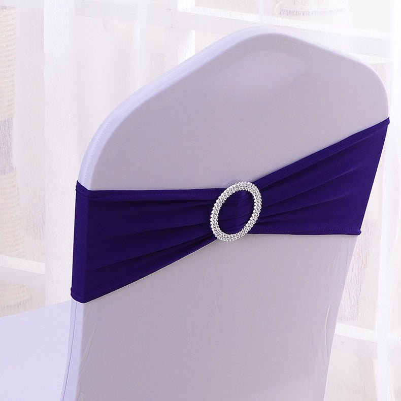 Elastic Chair Back Bow 6"x14" Dark Purple - YauSpark