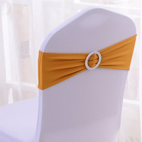 Elastic Chair Back Bow 6"x14" Golden Yellow - YauSpark
